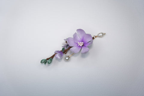 Pink Magnolia Velvet Flower Brooch & Hair Clip