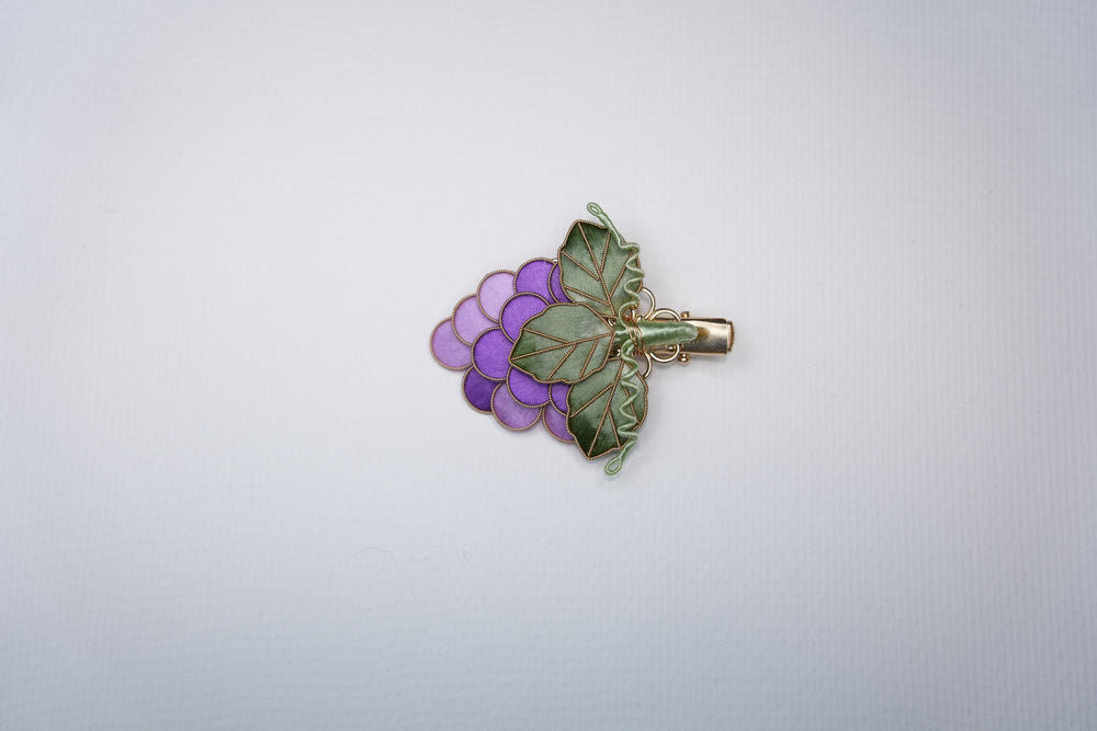 Purple Grape Velvet Flower Brooch & Hair Clip - product photo