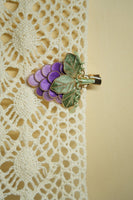 Purple Grape Velvet Flower Brooch & Hair Clip view 3
