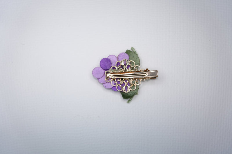 Purple Grape Velvet Flower Brooch & Hair Clip craft detail