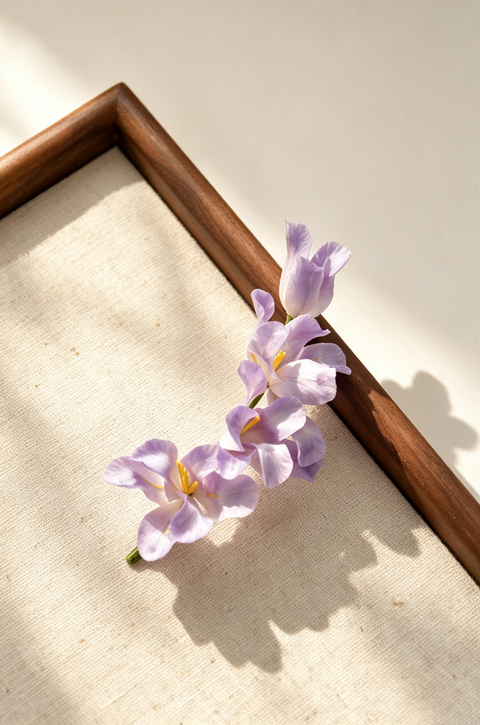 Iris Velvet Flower Brooch II