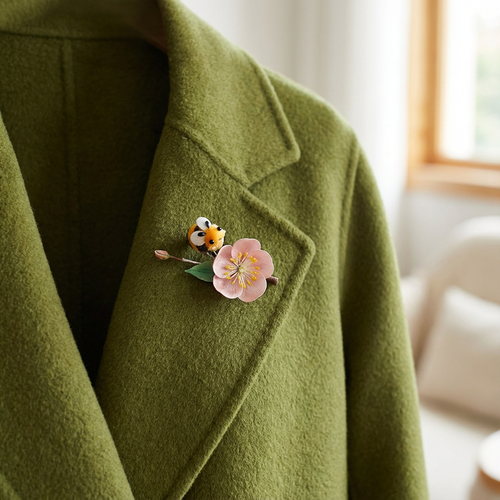Brooch - Handmade Silk Flower Boho