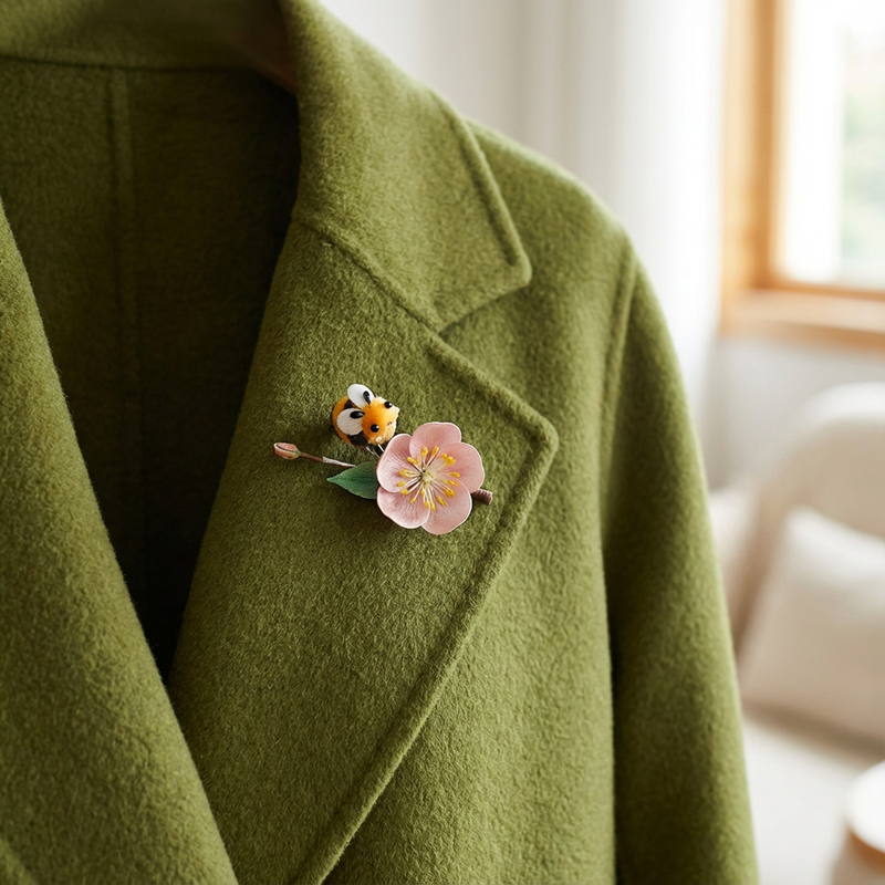Brooch - Handmade Silk Flower Boho