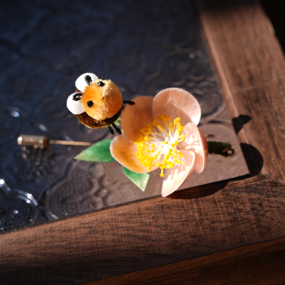 Brooch - Handmade Silk Flower Boho