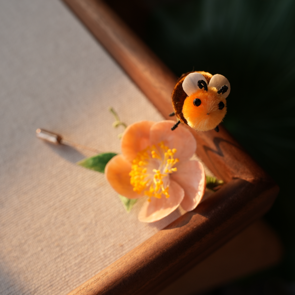 Brooch - Handmade Silk Flower Boho