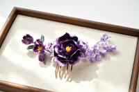 Iris & Peony Velvet Flower Comb view 2