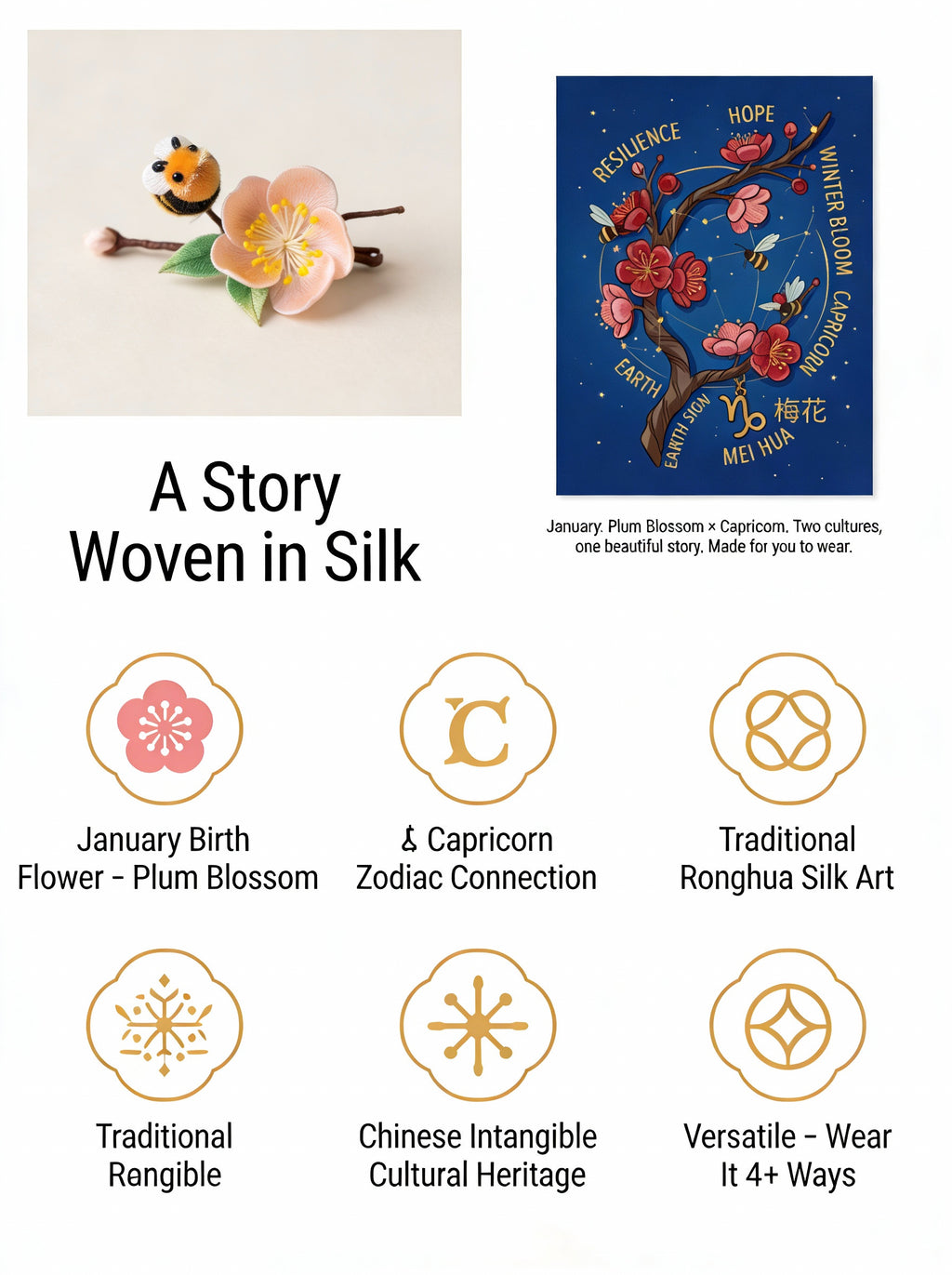 Brooch - Handmade Silk Flower Boho