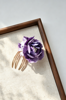 Peony & Iris Velvet Flower Comb view 3
